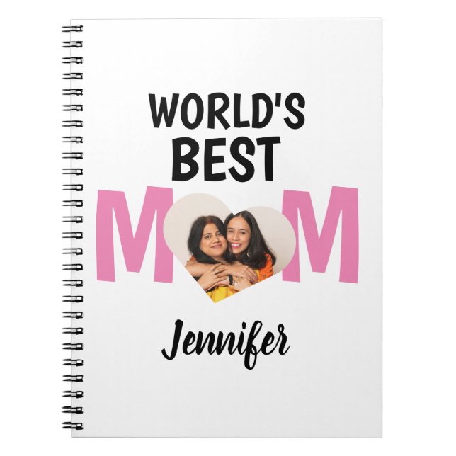 Personalized Mother's Day Gift, World´s Best MOM Notebook (Front)