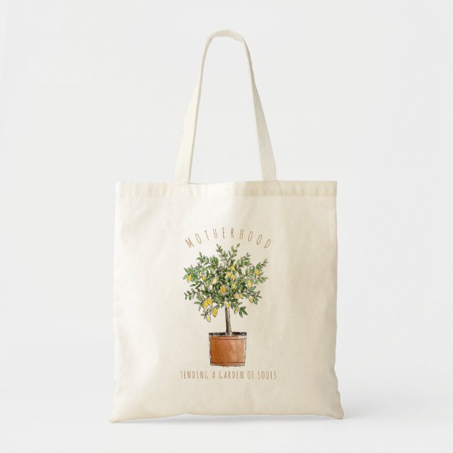 Personalized Mother's Day Lemon Tree Tote Bag (Front)