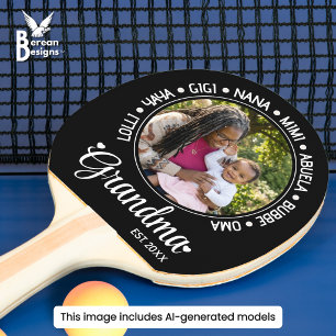Personalized Mother's Day Nana Mimi Gigi GRANDMA Ping Pong Paddle