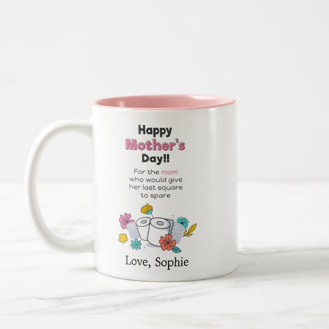Personalized Mothers Day Pandemic Year Funny Two-Tone Coffee Mug (Left)