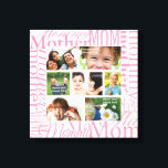 Personalized Mother's Day Photo Collage Canvas Print<br><div class="desc">Add 7 of your personal photos to this canvas print and create a memorable token for a mom you know. High quality photos surrounded by the many ways to express MOM in pretty pink type and faded newsprint graphic on eggshell background. Add your photos in Personalize it section 2) Click...</div>