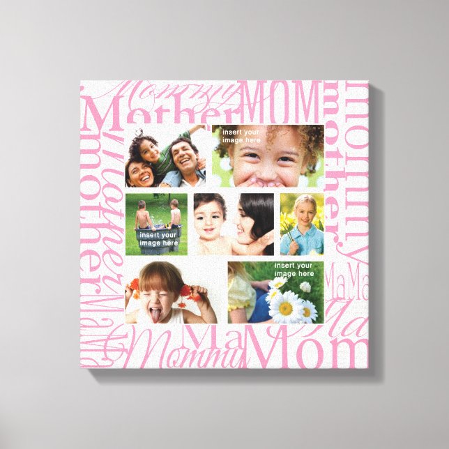 Personalized Mother's Day Photo Collage Canvas Print (Front)