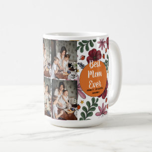 Personalized mothers Day,photo collage floral gift Coffee Mug