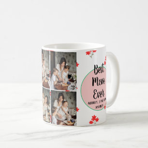 Personalized mothers Day,photo collage floral gift Coffee Mug