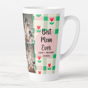 Personalized mothers Day,photo collage floral gift Latte Mug
