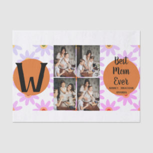Personalized mothers Day,photo collage floral gift Tissue Paper