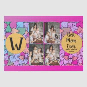 Personalized mothers Day,photo collage floral gift Tissue Paper