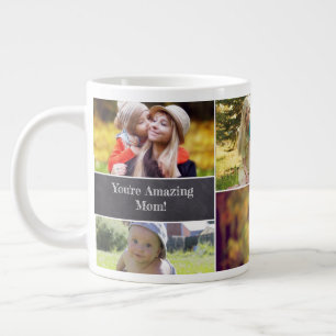 Personalized Mother's day Photo collage Large Coffee Mug