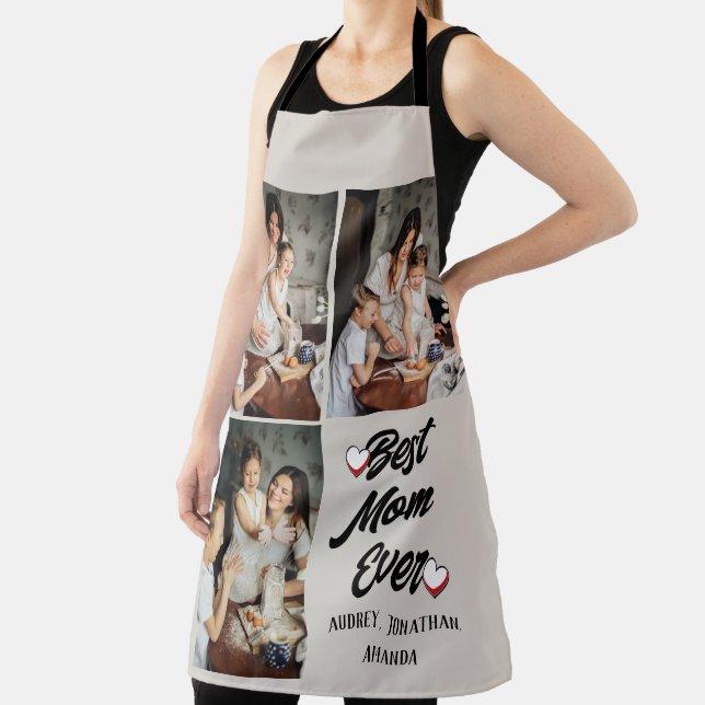 Personalized mothers Day, three photo collage gift Apron (Insitu)