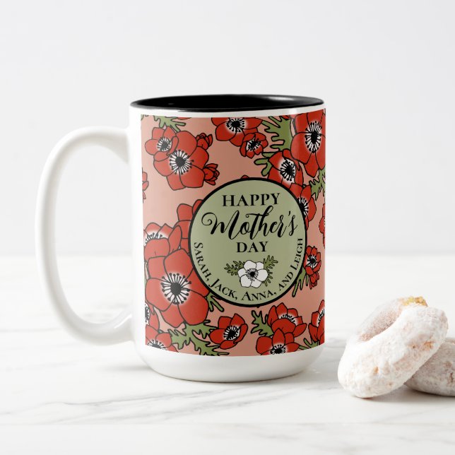 Personalized Mother's Day Two-Tone Coffee Mug (With Donut)