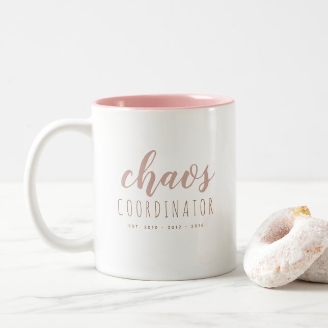 Personalized Mother's Day Typography Two-Tone Coffee Mug (With Donut)