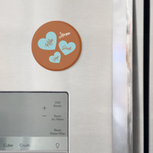 Personalized Mother's Hearts Children's Names Magnet