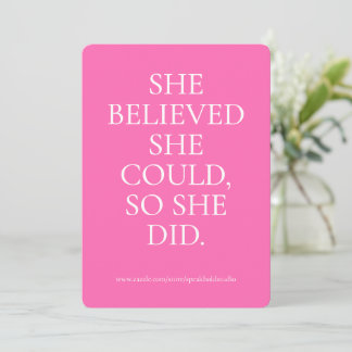 Personalized Motivational Quote Card – She Did It!