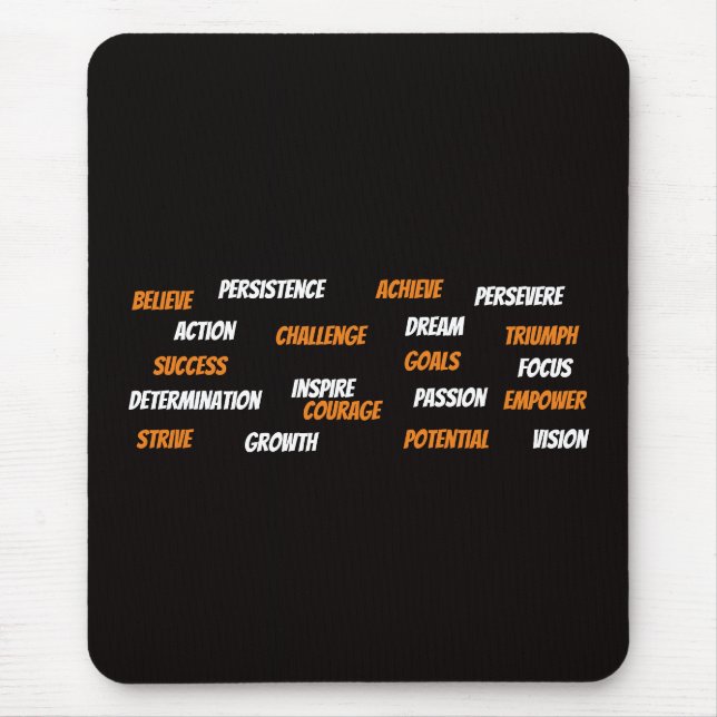 Personalized Motivational Word Cloud  Mouse Pad (Front)