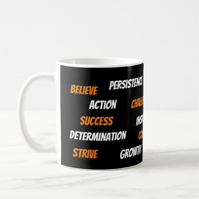 Personalized Motivational Word Cloud Mug (Left)