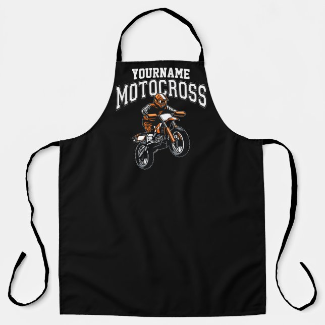 Personalized Motocross Dirt Bike Rider Racing Apron (Front)