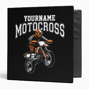 Personalized Motocross Dirt Bike Rider Racing Binder