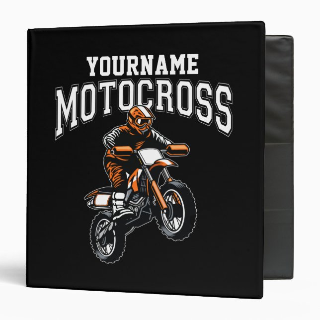 Personalized Motocross Dirt Bike Rider Racing  Binder (Front/Inside)