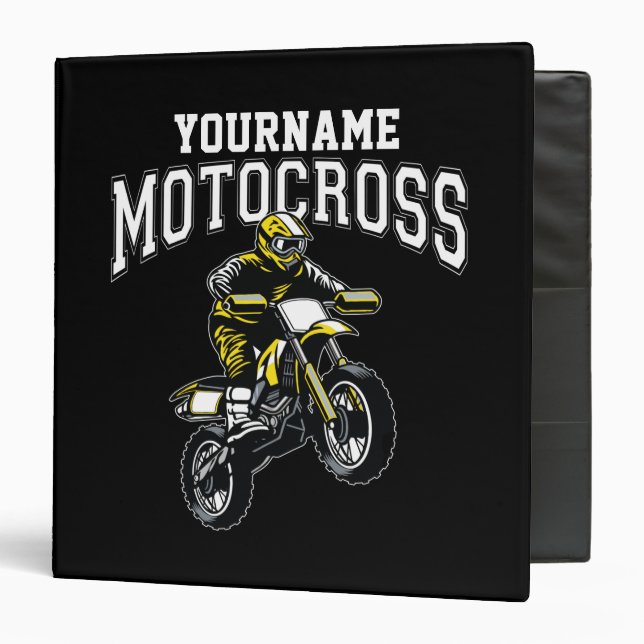 Personalized Motocross Dirt Bike Rider Racing  Binder (Front/Inside)
