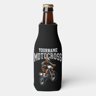 Personalized Motocross Dirt Bike Rider Racing   Bottle Cooler
