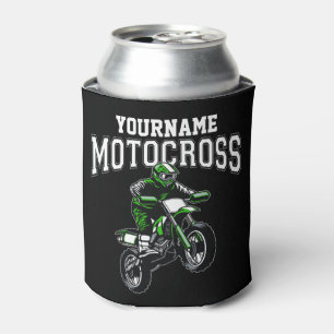 Personalized Motocross Dirt Bike Rider Racing Can Cooler