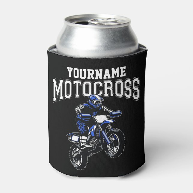 Personalized Motocross Dirt Bike Rider Racing   Can Cooler (Can Front)