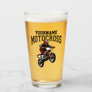 Personalized Motocross Dirt Bike Rider Racing  Glass