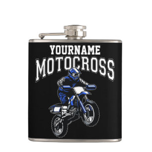 Personalized Motocross Dirt Bike Rider Racing Hip Flask