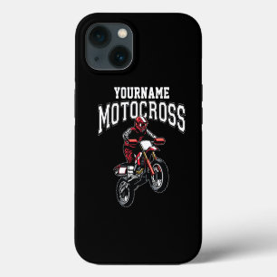 Personalized Motocross Dirt Bike Rider Racing iPhone 13 Case