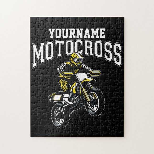 Personalized Motocross Dirt Bike Rider Racing  Jigsaw Puzzle (Vertical)