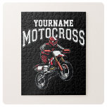 Personalized Motocross Dirt Bike Rider Racing  Jigsaw Puzzle<br><div class="desc">Custom NAME Dirt Bike Rider Motocross Racing Moto Racer Motorcycle Gifts - Choose Color and Customize with your Name or Custom Text!</div>