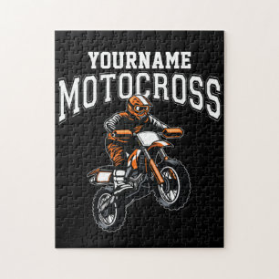 Personalized Motocross Dirt Bike Rider Racing Jigsaw Puzzle