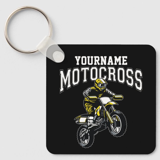 Personalized Motocross Dirt Bike Rider Racing  Keychain (Front)