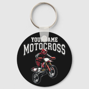 Personalized Motocross Dirt Bike Rider Racing  Keychain