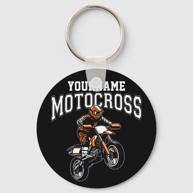 Personalized Motocross Dirt Bike Rider Racing  Keychain (Front)