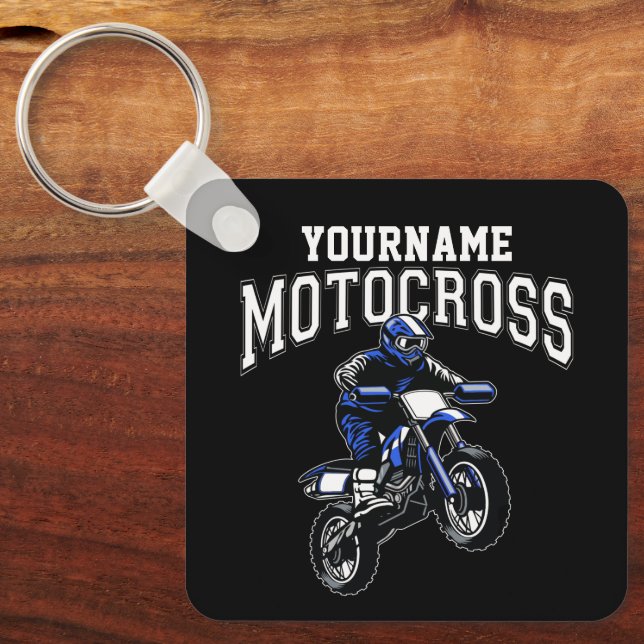 Personalized Motocross Dirt Bike Rider Racing   Keychain (Front)