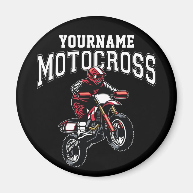 Personalized Motocross Dirt Bike Rider Racing Magnet (Front)