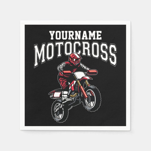 Personalized Motocross Dirt Bike Rider Racing  Napkin (Front)