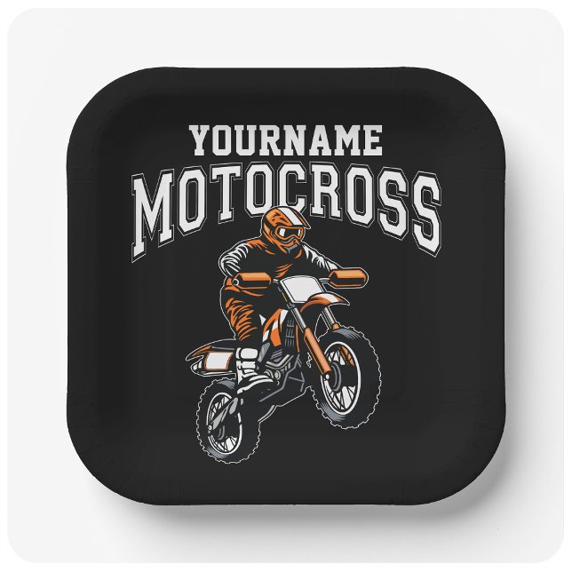 Personalized Motocross Dirt Bike Rider Racing  Paper Plate (Creator Uploaded)