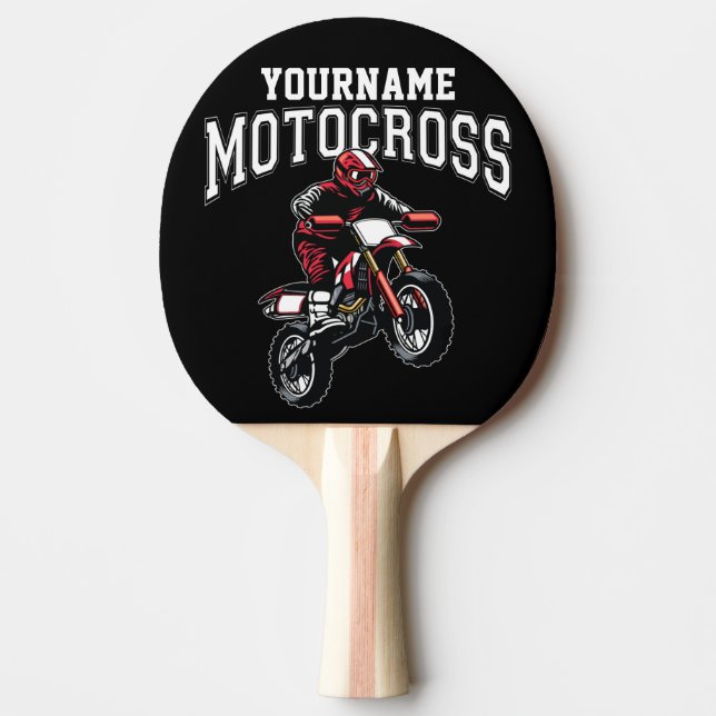 Personalized Motocross Dirt Bike Rider Racing Ping Pong Paddle (Front)