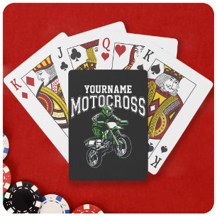 Personalized Motocross Dirt Bike Rider Racing  Playing Cards