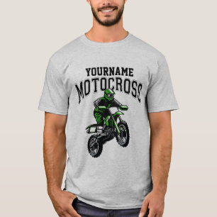 Personalized Motocross Dirt Bike Rider Racing  T-Shirt