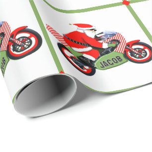 Personalized Motocross Gift Wrapping Paper