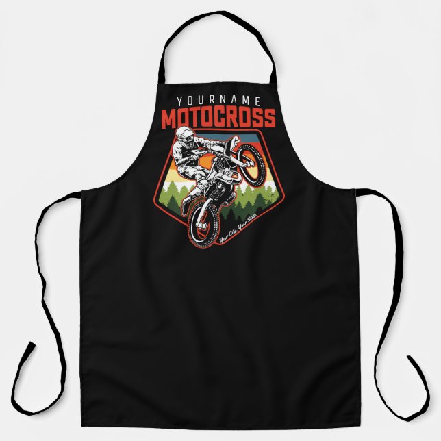 Personalized Motocross Racing Dirt Bike Trail Ride Apron (Front)