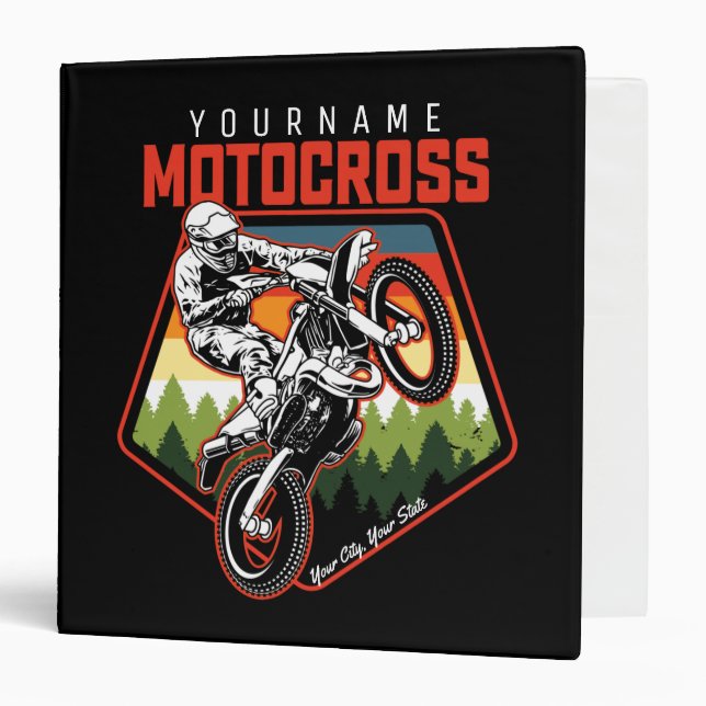 Personalized Motocross Racing Dirt Bike Trail Ride Binder (Front/Inside)