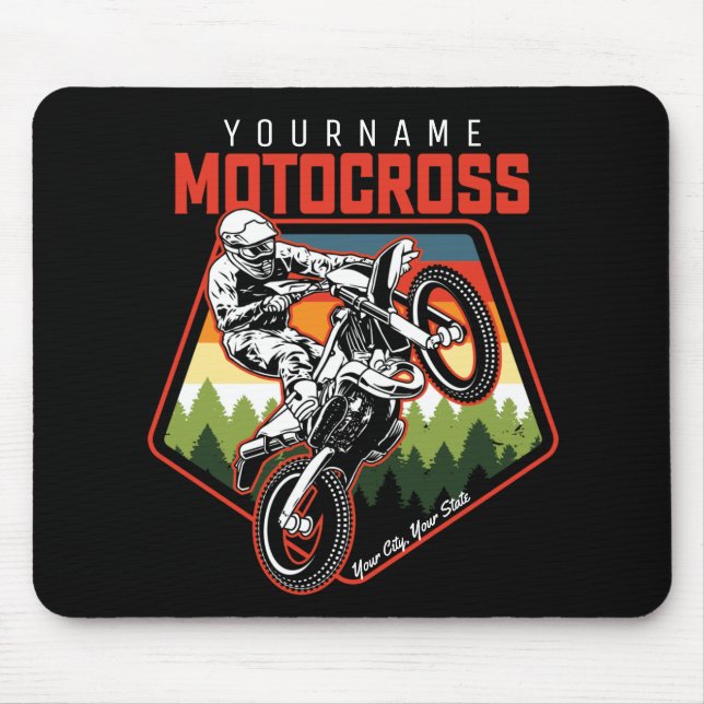 Personalized Motocross Racing Dirt Bike Trail Ride Mouse Pad (Front)