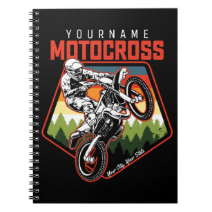 Personalized Motocross Racing Dirt Bike Trail Ride Notebook