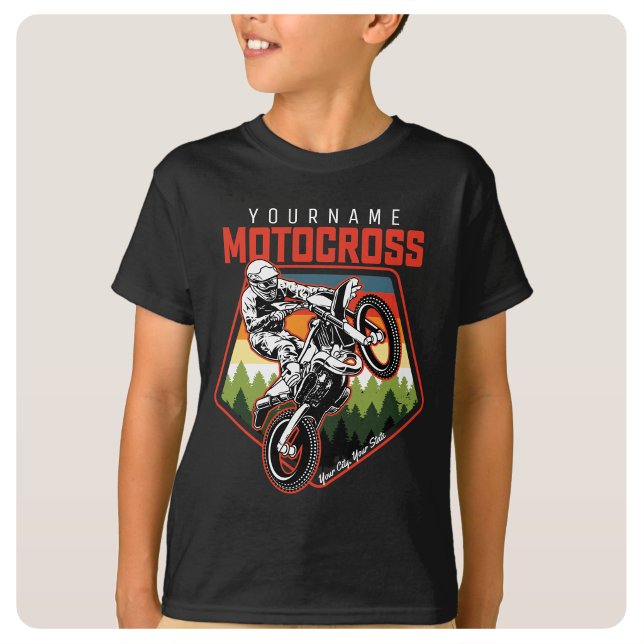 Personalized Motocross Racing Dirt Bike Trail Ride T-Shirt (Creator Uploaded)