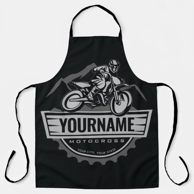 Personalized Motocross Rider Dirt Bike Hill Racing Apron (Front)