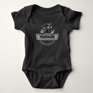 Personalized Motocross Rider Dirt Bike Hill Racing Baby Bodysuit